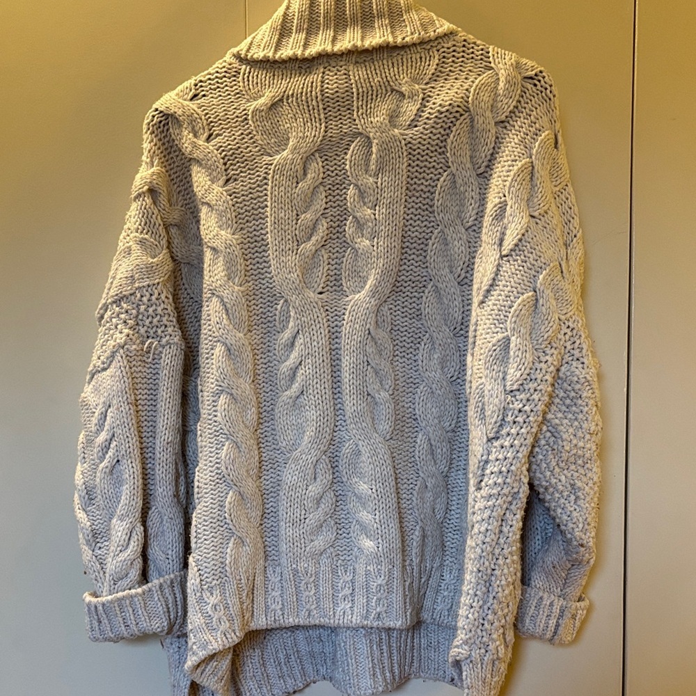 Topshop Ivory Cable Knit Turtleneck Sweater Medium - Picture 8 of 8